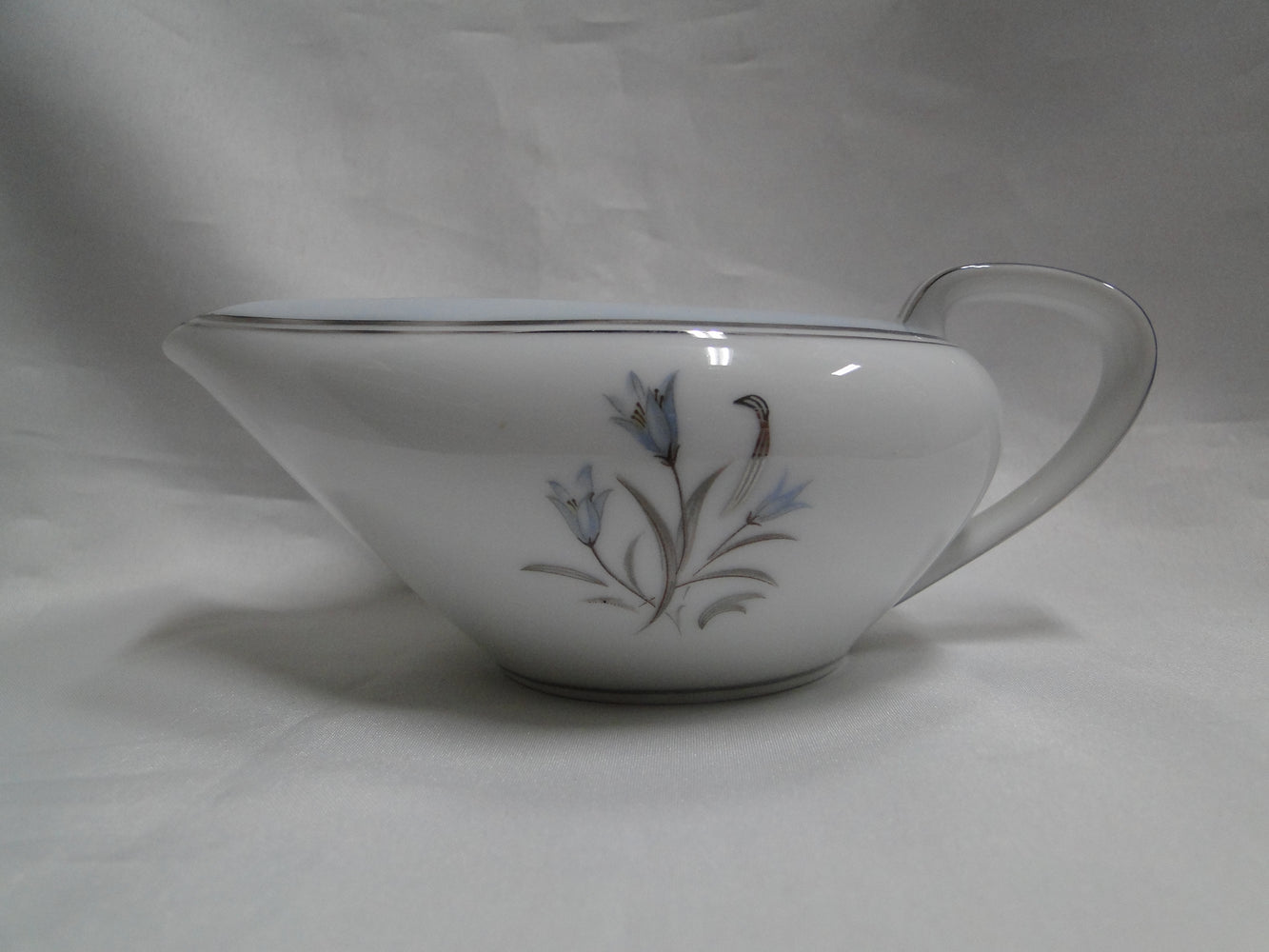 Noritake Bluebell, 5558, Blue Band & Flowers: Creamer / Cream Pitcher, 2 3/8"