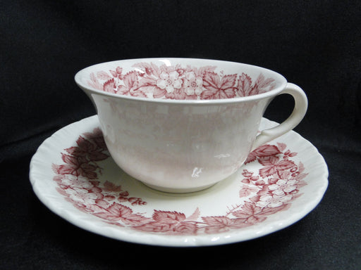 Wedgwood Bramble Pink Shell Edge, Queen's Ware: Cup & Saucer Set, 2 1/4"