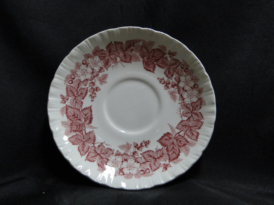 Wedgwood Bramble Pink Shell Edge, Queen's Ware: Cup & Saucer Set, 2 1/4"
