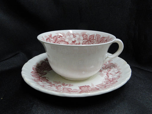 Wedgwood Bramble Pink Shell Edge, Queen's Ware: Cup & Saucer Set, Wear