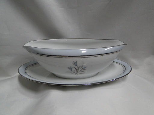 Noritake Bluebell, 5558, Blue Band & Flowers: Gravy Boat & Attached Underplate