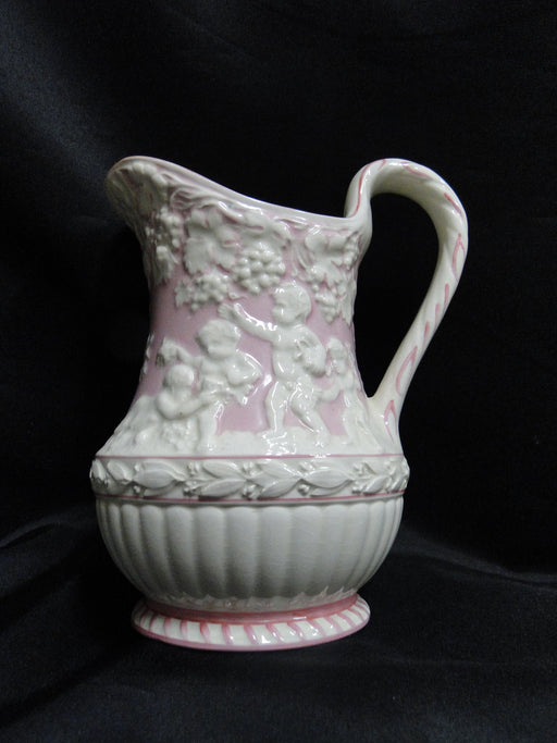 Wedgwood Cream Embossed Cherubs on Pink: Serving Pitcher, 6 1/2", As Is