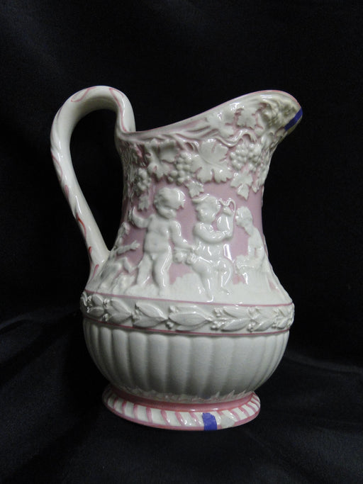 Wedgwood Cream Embossed Cherubs on Pink: Serving Pitcher, 6 1/2", As Is