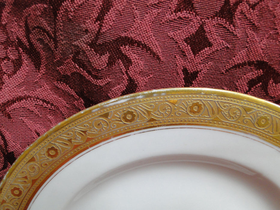 Hutschenreuther HUT184, White w/ Encrusted Gold, No Verge: Bread Plate, As Is