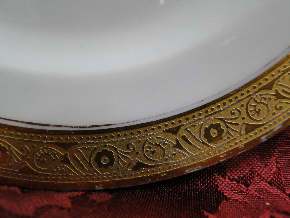 Hutschenreuther HUT184, White w/ Encrusted Gold, No Verge: Bread Plate, As Is