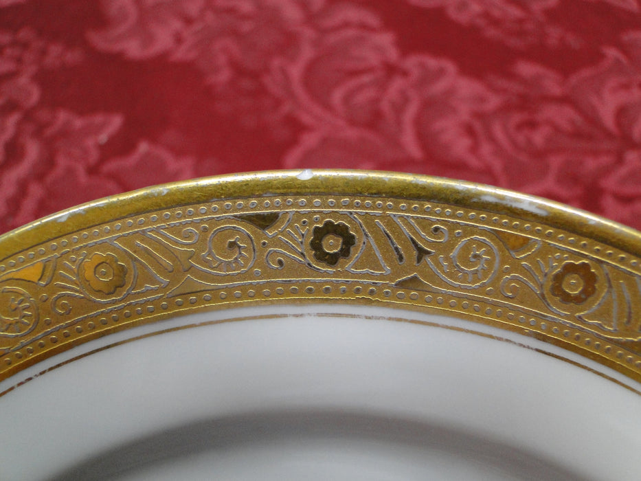 Hutschenreuther HUT184, White w/ Encrusted Gold, No Verge: Bread Plate, As Is