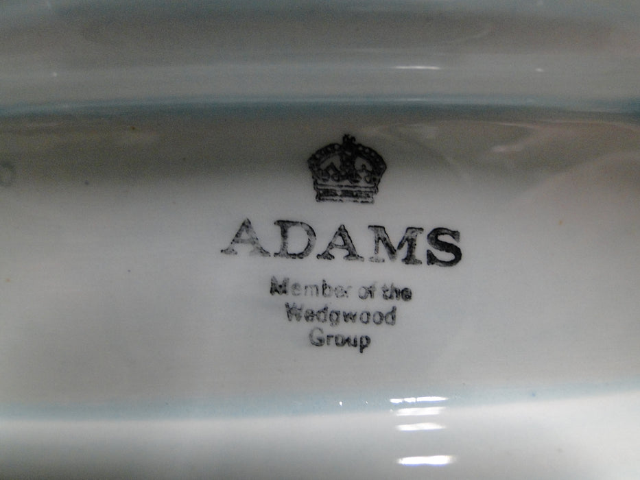 Adams Lowestoft, Celadon, Pink Border: Gravy Boat w/ Underplate, As Is