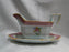 Adams Lowestoft, Celadon, Pink Border: Gravy Boat w/ Underplate, As Is
