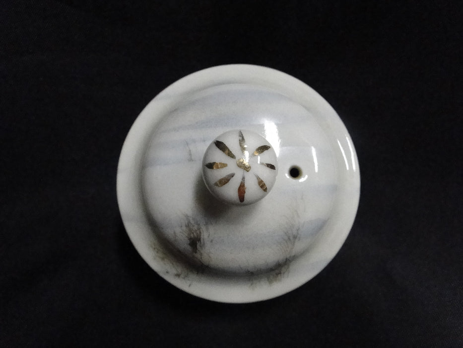 Japanese Handpainted, Birds & Iris: Teapot & Lid, 7", As Is