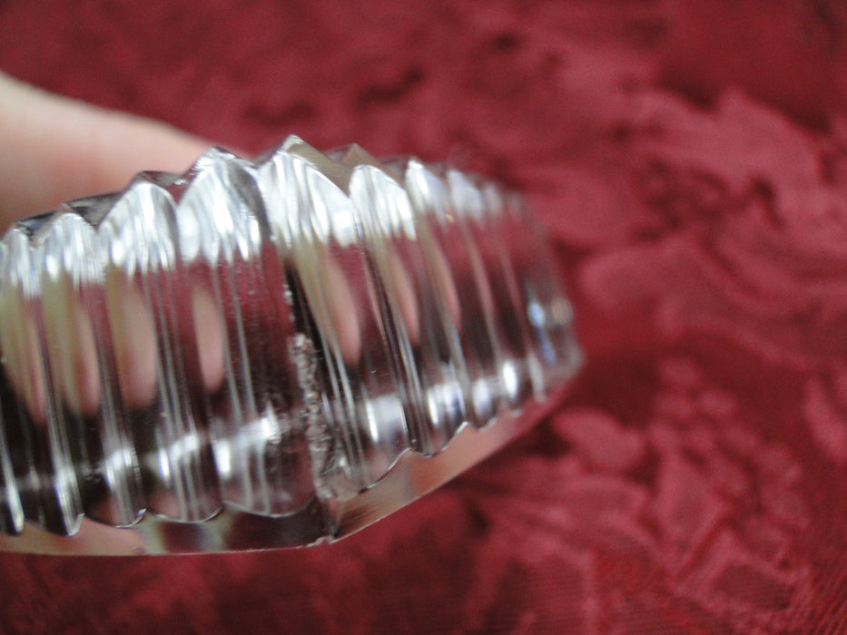Waterford Crystal Paperweight: Clear Heart w/ Cut Ridges, Ridge Center, As Is