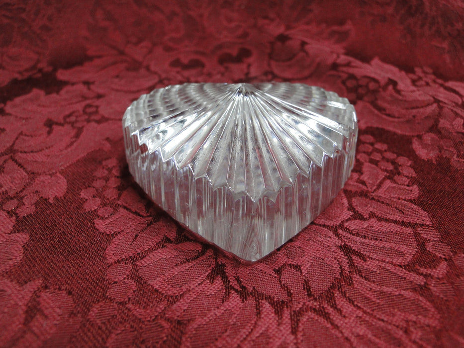 Waterford Crystal Paperweight: Clear Heart w/ Cut Ridges, Ridge Center, As Is