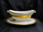 Pickard Athenian, Ivory, Gold Encrusted: Gravy Boat w/ Attached Underplate