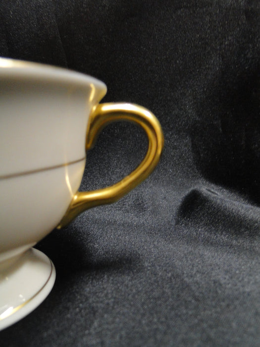 Pickard Athenian, Ivory, Gold Encrusted: Cup & Saucer Set (s), 2 3/8" Tall
