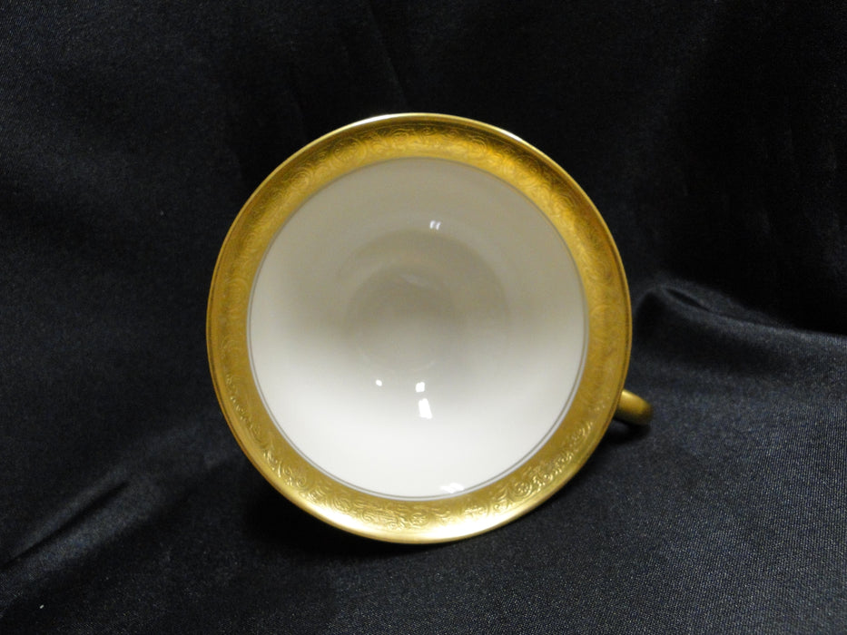 Pickard Athenian, Ivory, Gold Encrusted: Cup & Saucer Set (s), 2 3/8" Tall