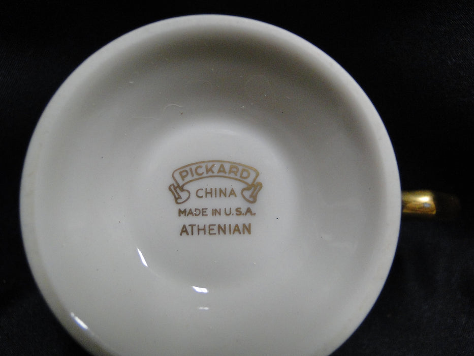 Pickard Athenian, Ivory, Gold Encrusted: Cup & Saucer Set (s), 2 3/8" Tall