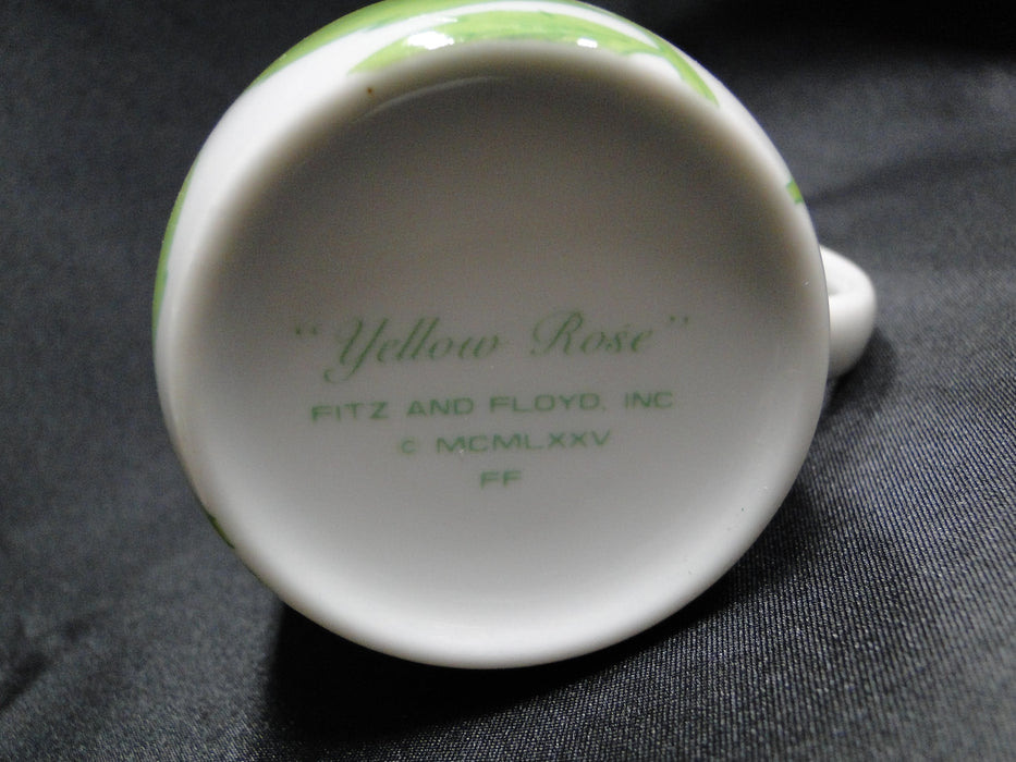 Fitz & Floyd Yellow Rose, White w/ Yellow & Green: Mug (s) 4" Tall