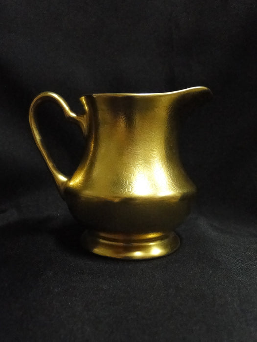 Pickard Rose & Daisy, All Over Gold w/ Flowers: Creamer / Cream Pitcher, 3 3/4"