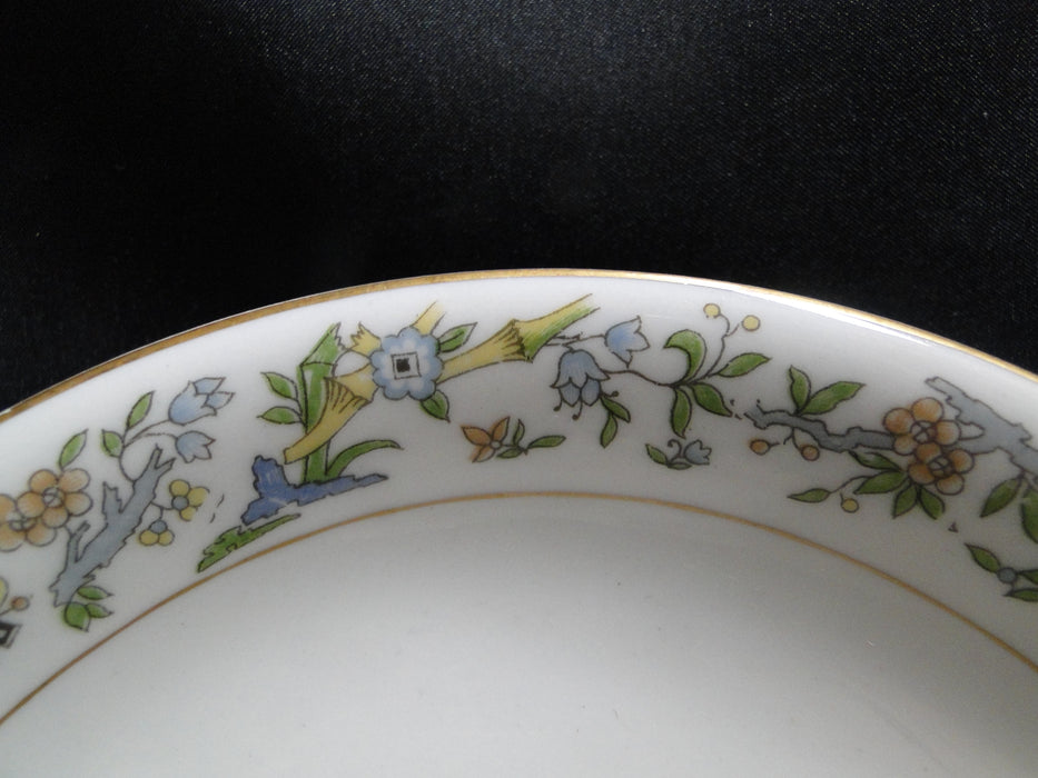 Syracuse Oriental, Blue/Green/Tan Border, Gold Trim: Footed Coupe Cereal Bowl