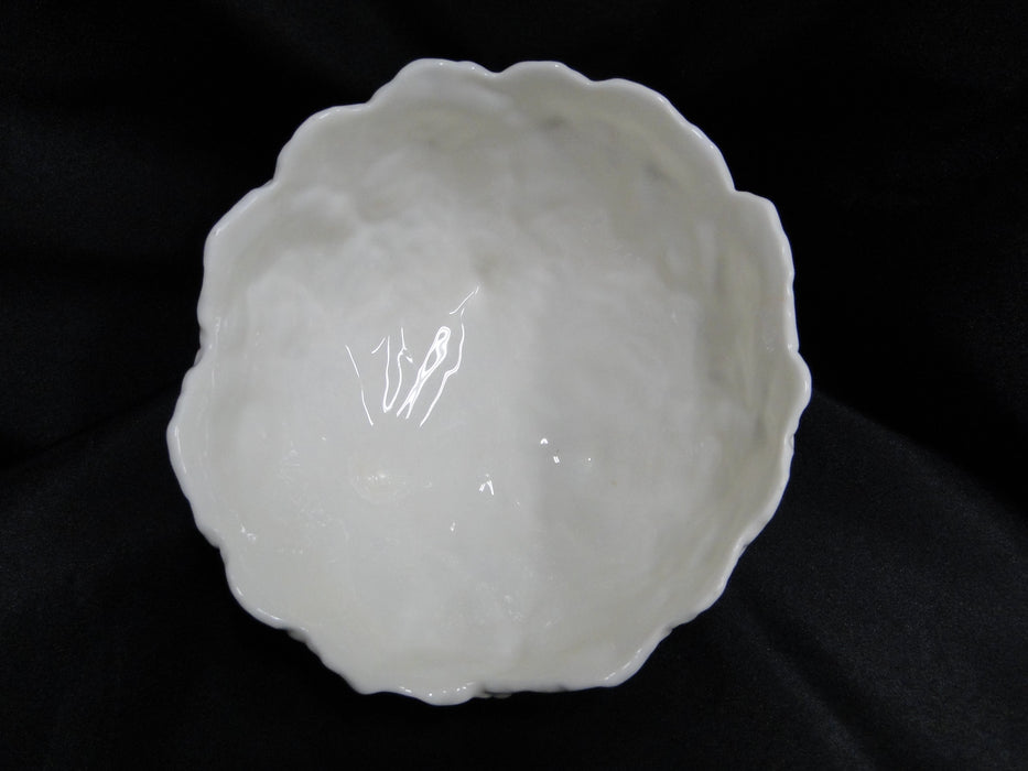Coalport Countryware, White Embossed Leaves: Round Serving Bowl, 6 1/4" Discolor