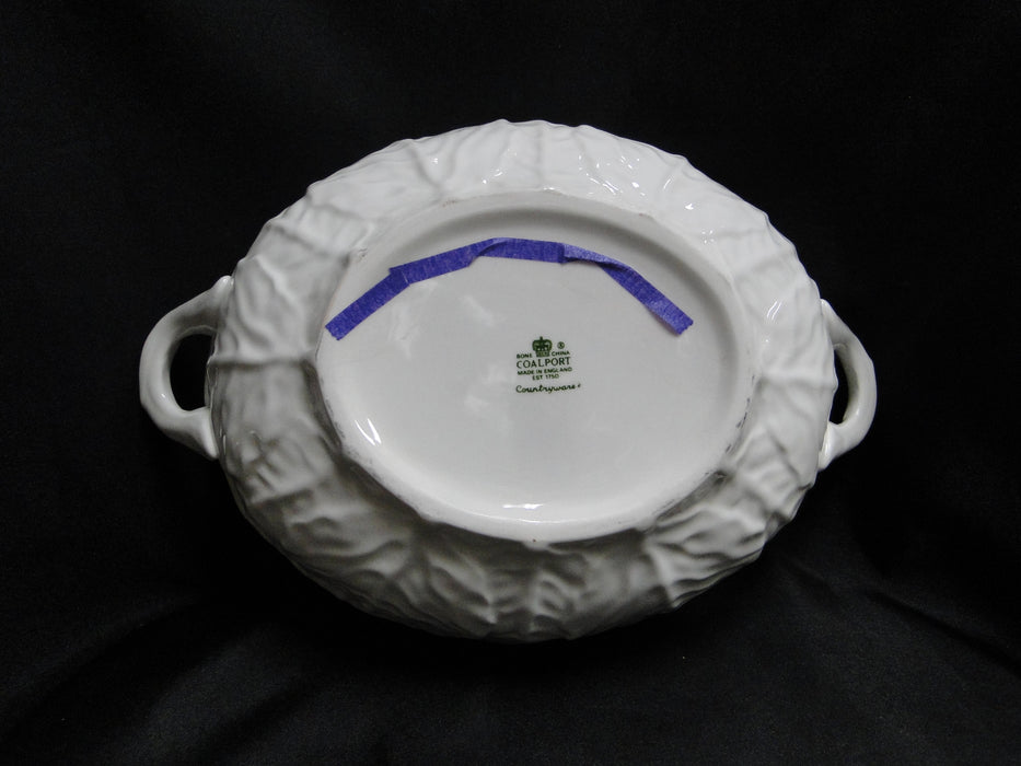 Coalport Countryware, White Embossed Leaves: Covered Serving Bowl, No lid, As Is