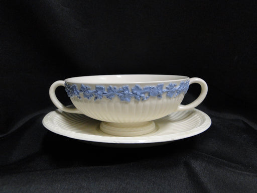 Wedgwood 2804, Edme w/ Lavender / Blue Grapes: Cream Soup Bowl & Saucer