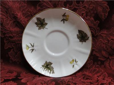 Royal Worcester Dorchester, Brown & Yellow Flowers: Cup & Saucer Set (s), 2 5/8"