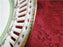 White Reticulated Plate w/ Gold Flowers, Green Band, Lady in Center, 10 1/2"