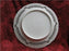 White Reticulated Plate w/ Gold Flowers, Green Band, Lady in Center, 10 1/2"