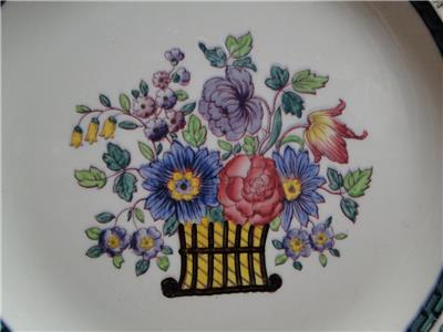 Wedgwood Floral, A6793, Flowers, Green Trim: Dinner Plate (s), 10"