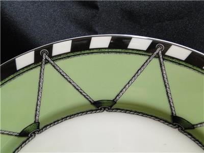 Swid Powell Drum Apple, Green Rim, Geoffrey Beene: Dinner Plate (s), 10 3/4"