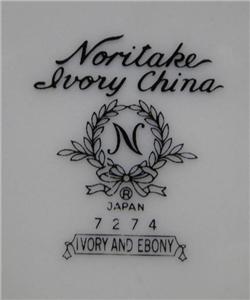 Noritake Ivory & Ebony, 7274, Black Band w/ Gold: Salad Plate (s), 8 1/4"