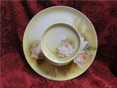 Reinhold Schlegelmilch Germany, White & Peach Roses: 2 Tier Serving Tray