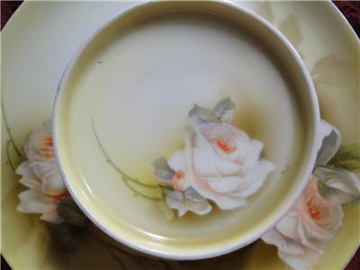 Reinhold Schlegelmilch Germany, White & Peach Roses: 2 Tier Serving Tray