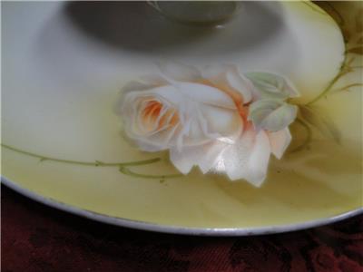 Reinhold Schlegelmilch Germany, White & Peach Roses: 2 Tier Serving Tray