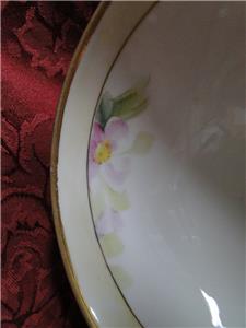 Nippon White w/ Pink/White Flowers: Footed Bowl, 5 1/8" x 2 3/8" Tall