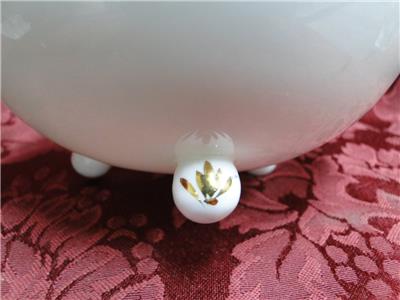 Nippon White w/ Pink/White Flowers: Footed Bowl, 5 1/8" x 2 3/8" Tall