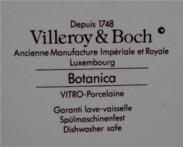 Villeroy & Boch Botanica, Flowers, Brown Trim: Sandwich Tray 13.5" x 6 1/8"