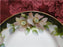 Noritake Nippon Pink / White Flowers, Black Edge: Cake Plate & 6 Plate Set