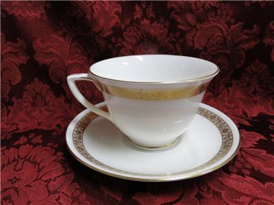 Royal Worcester Golden Anniversary, Gold Flowers & Band: Cup & Saucer Set (s)