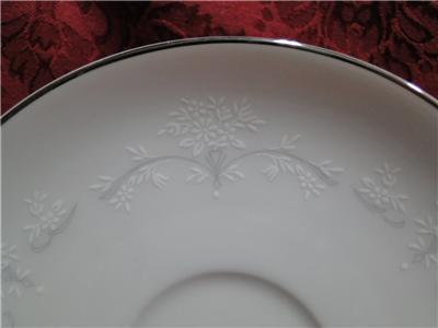 Noritake Whitebrook, 6441, White Flowers, Gray Scrolls: Cup & Saucer Set (s)