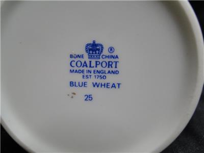 Coalport Blue Wheat, Bone, Gold Laurel on Cobalt Band: Flat Cup & Saucer Set (s)