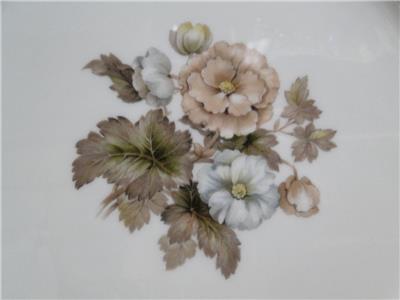 Royal Worcester Dorchester, Brown, Yellow Flowers: Round Serving Platter 12 5/8"