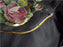 Handpainted Pressed Glass Floral, Gold Trim: Compote, 5 1/2" Tall - MG#241