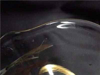 Handpainted Pressed Glass Floral, Gold Trim: Compote, 5 1/2" Tall - MG#241