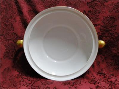 Tirschenreuth Colonial, White w/ Smooth Gold Band: Covered Serving Bowl, As Is