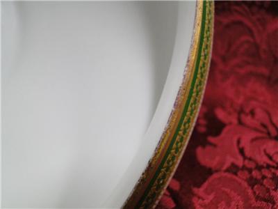 Tressemanes & Vogt 5222, White w/ Gold on Green Band: Covered Serving Bowl