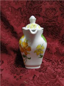 Villeroy & Boch Capuchina, Yellow & Green: Hot Water Jug & Lid, 5 3/4" Tall