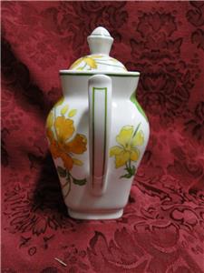 Villeroy & Boch Capuchina, Yellow & Green: Hot Water Jug & Lid, 5 3/4" Tall