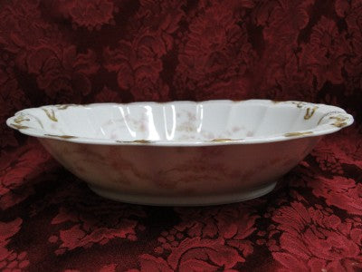 Haviland (Limoges) Schleiger 247d, Pale Pink Flowers: Oval Serving Bowl, 10"
