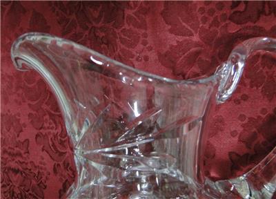 Clear Glass w/ Gray Cut Rose & Star Center: Serving Pitcher, 8" Tall -- CR#053